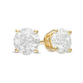 Peoples 14K Gold Diamond Solitire Stud Earrings